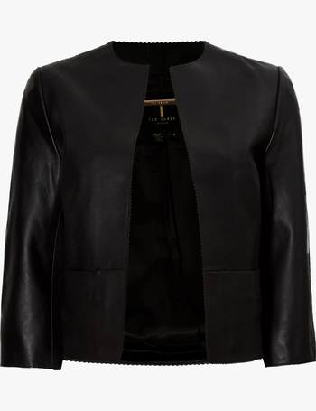 asinata cropped wool blend biker jacket