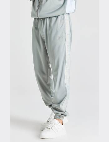 Grey Taped Hoodie And Pant Tracksuit Set