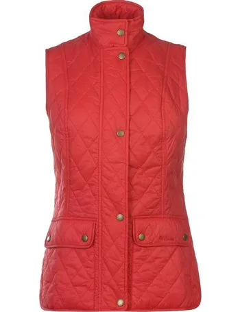 barbour ladies gilet red