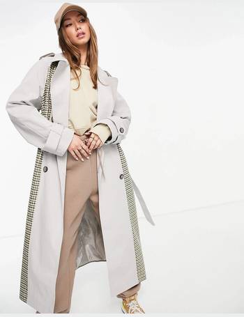 asos design hero robe belted coat in brown