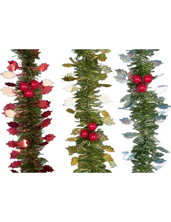 6ft (1.8m) Premier PVC Plain Black Tipped Artificial Christmas Halloween  Garland