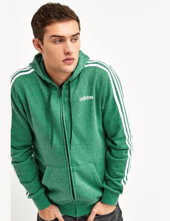 adidas 3 stripe zip through hoody