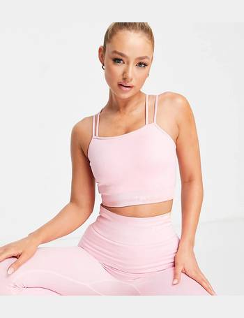 TALA Skinluxe tank medium support sports bra in pink exclusive to