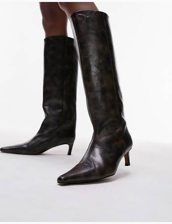 Free People rhodes tall leather boot in chocolate brown