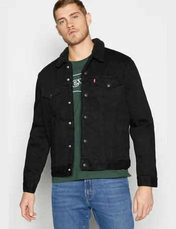 levis denim sherpa jacket mens black