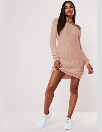 missguided pink jumper dress