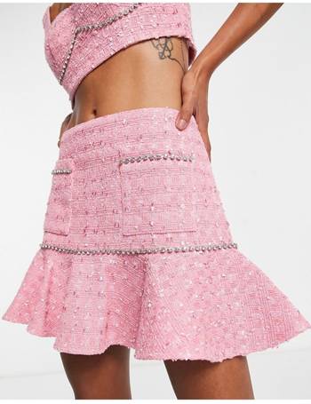 ASOS DESIGN pleated mini skirt in cerise pink