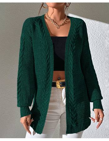 SHEIN Girls Drop Shoulder Pointelle Knit Duster Cardigan