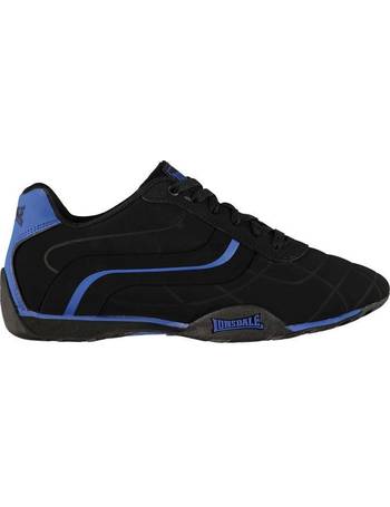 Buy Lonsdale Mens Camden Mid Trainers Lace Up Sports Shoes Black/Blue 9 at