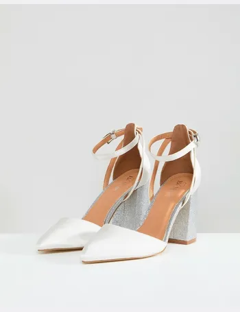 be mine bridal katy heeled shoes in silver glitter