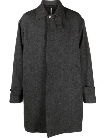 Herringbone Wool Blend Peacoat