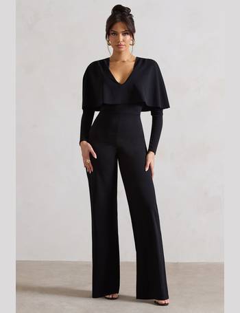 Camden Black Corset Style Tailored Straight-Leg Jumpsuit – Club L