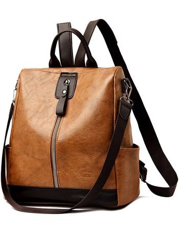 Fashion Women's Backpack Versatile Designer Handbags Handbags And Shoulder  Bag Brown Pu Leather Travel Bag