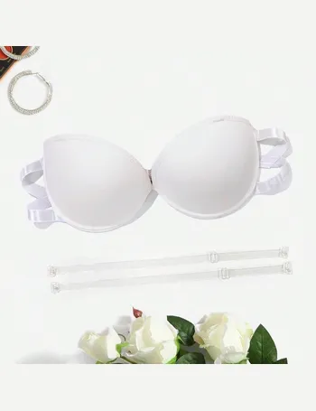Strapless Lace Embroidery Anti-slip Push-up Half Cup Bra