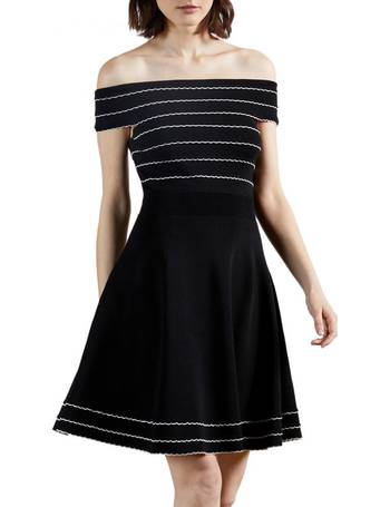 Ted baker criptum bardot store frill knitted skater dress