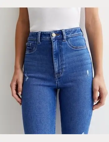 Shop New Look Women's Blue Ripped Jeans up to 80% Off
