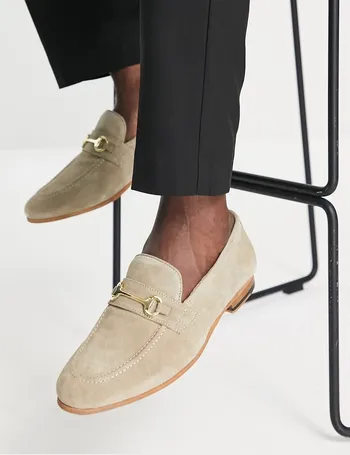 Walk London Capri snaffle loafers in beige suede