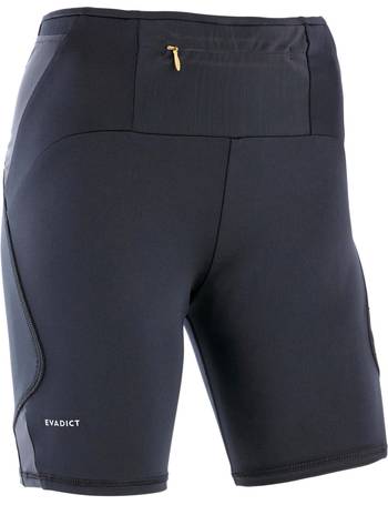 WOMEN'S 3/4 TRAIL RUNNING LEGGINGS EMBOSS - BLACK/BRONZE - Decathlon