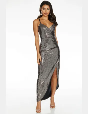 Quiz black and gold sequin deals maxi dress