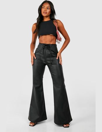 Faux Leather 5 Pocket Western Straight Leg Trousers