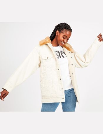 levi's oversized cord fur trucker jacket