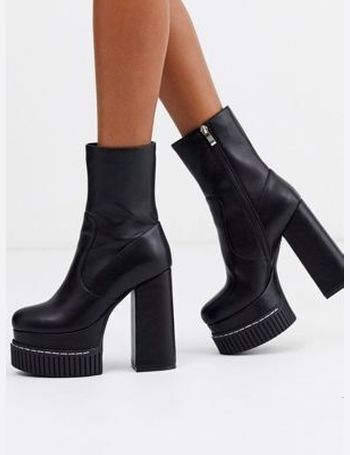 lamoda black chunky platform chelsea boots