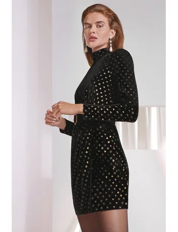 selina spot velvet print dress