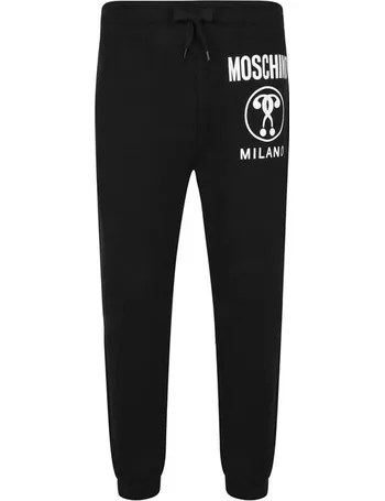 MOSCHINO, Logo Tape Jogging Bottoms, Closed Hem Fleece Jogging Bottoms