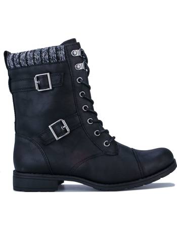 rocket dog womens billie lewis lace up buckle boots black