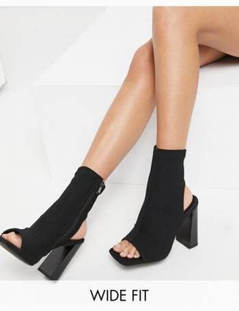 wide fit peep toe boots