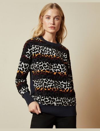 yazella leopard jacquard cardigan