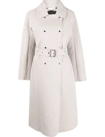 Moorer twill double-breasted trench coat - White