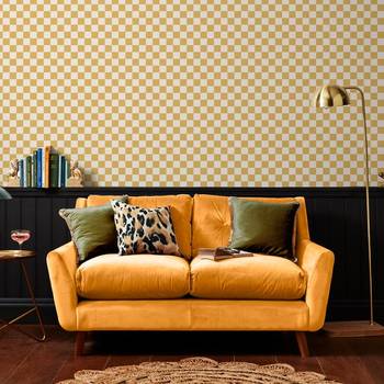 Yellow Grey Charcoal Taupe Check Wallpaper Country Tartan Plaid Muriva  Kelso