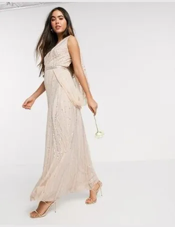 Amelia rose vintage ruffle maxi dress best sale with soft baroque embellishment in cream