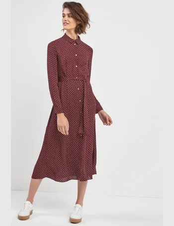 whistles margot spot shirt dress burgundy