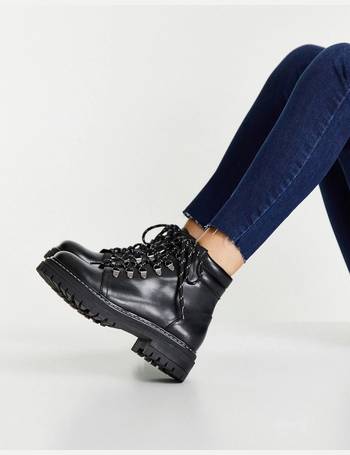 whistles amber lace up leather boots in black