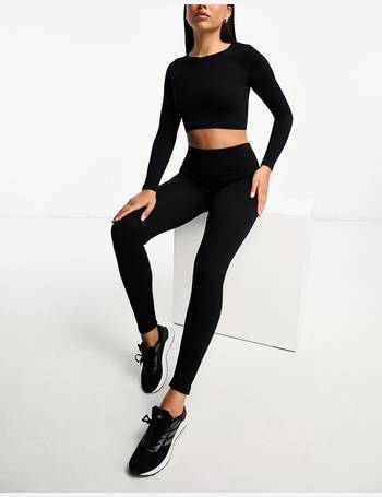 Urban Threads seamless gym leggings in black