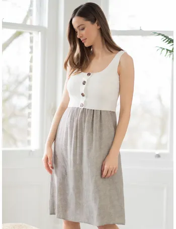 Seraphine Nursing and Maternity Layered Knit Dress Amaya - Grey woman