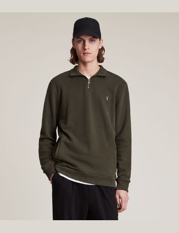 all saints raven half zip funnel neck sweatshirt