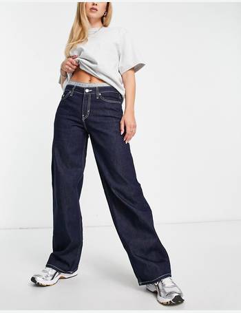 Weekday Unisex parachute baggy pants in orange exclusive to ASOS