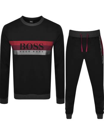 boss bodywear logo tracksuit black