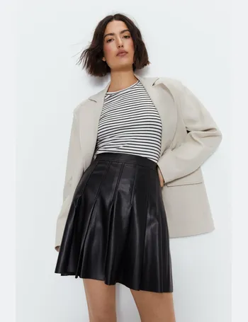 Warehouse black store leather skirt