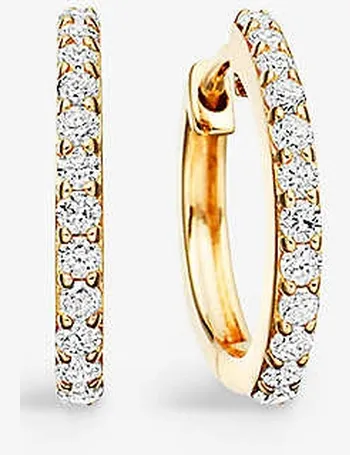 Tory Burch Kira Crystal Huggie Hoop Earrings