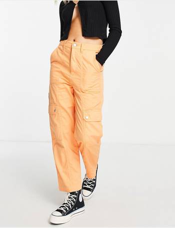 Miss Selfridge cargo pant with elastic hem in khaki