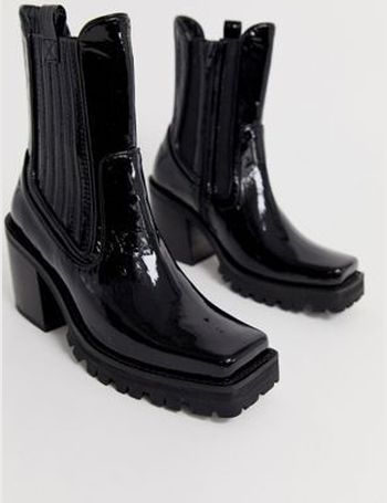 jeffrey campbell rugged chunky flat ankle boot in black