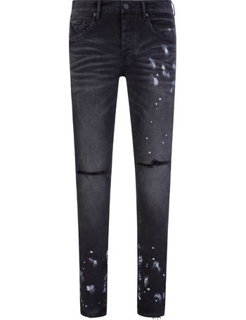 P001-bos Slim Fit Jeans In Black Over Spray