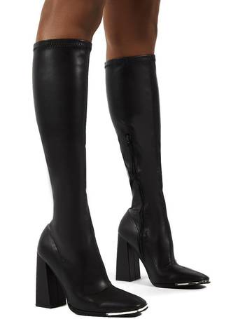 public desire dynasty western knee boots in black