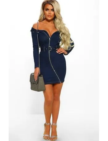 pink boutique denim dress