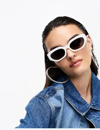 ASOS DESIGN frame angled square cat eye sunglasses with ombre lens