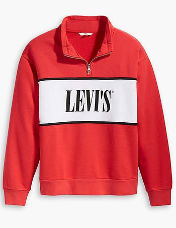 levi's half zip logo sweatshirt